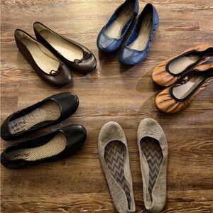 Chic Women's Flats in Black, Brown, Blue, Tan, and Gray